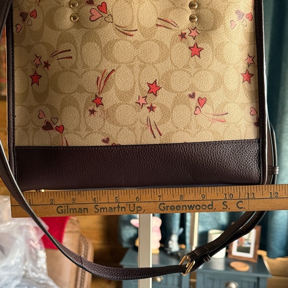 Coach Signature Canvas Satchel - Cream and Red Stars and Heart - Picture 6 of 14